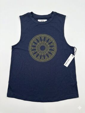 NWT SoulCycle Women's Evelyn Wheel Tank - Navy Muscle Tee Size Small